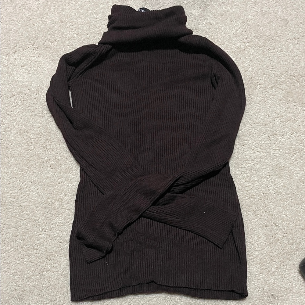 Elegant Brown Turtleneck Sweater